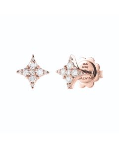 orecchini in oro rosa 18 kt e diamanti